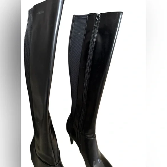 NIB Calvin Klein Loanna Black stretch pointed heeled boots 7.5 - Picture 4 of 8